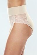 High waist panties, floral lace, sheer inlay